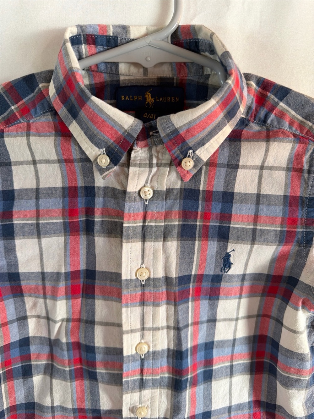 Ralph Lauren Boy’s Plaid Button-Down Shirt Size 4/4T